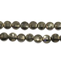 Chalcopyrite Beads, Flat Round, fashion jewelry & faceted Approx 1mm Approx 14.9 Inch, Approx 