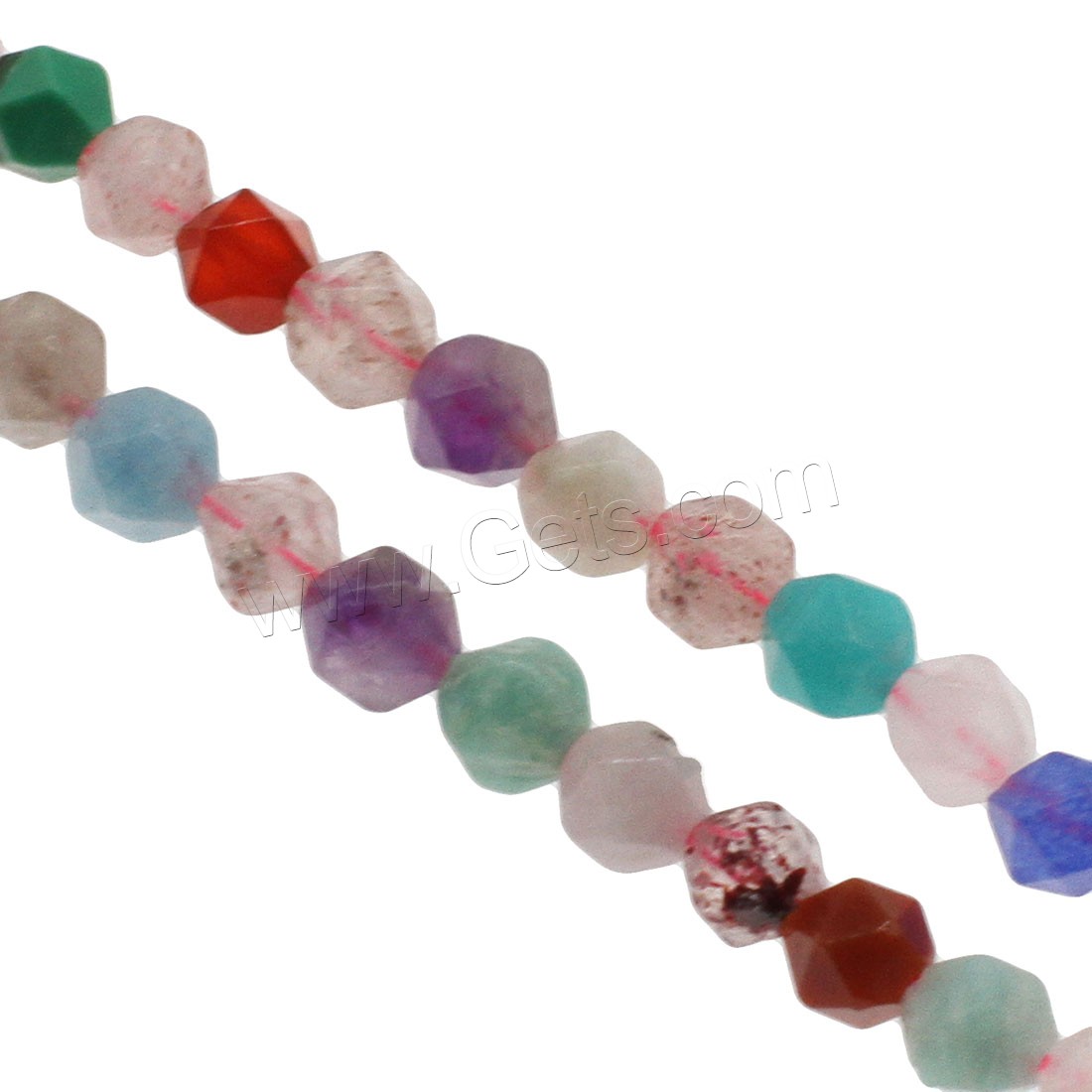 Mixed Gemstone Beads, Round, different size for choice & faceted, Hole:Approx 1mm, Length:Approx 14.9 Inch, Sold By Strand