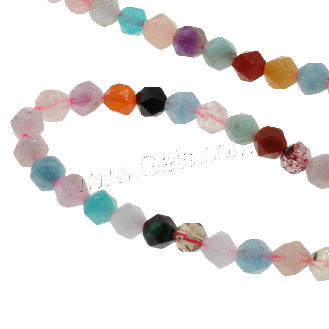 Mixed Gemstone Beads, Round, different size for choice & faceted, Hole:Approx 1mm, Length:Approx 14.9 Inch, Sold By Strand