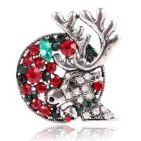 Zinc Alloy Brooch, with Crystal, plated, Christmas Design & Unisex & with rhinestone 