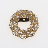 Zinc Alloy Dual-use Brooch Scarf Buckle, plated, for woman & with rhinestone & hollow 42mm 