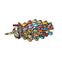 Hair Clip, Zinc Alloy, Peacock, fashion jewelry & for woman & with rhinestone, multi-colored 