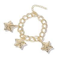 Zinc Alloy Rhinestone Bracelets, gold color plated & for woman & with rhinestone Approx 8.78 Inch 