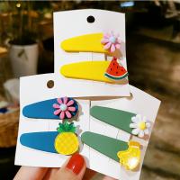 Hair Snap Clips, Acrylic, with Zinc Alloy, 2 pieces & fashion jewelry & for woman, 60mm 