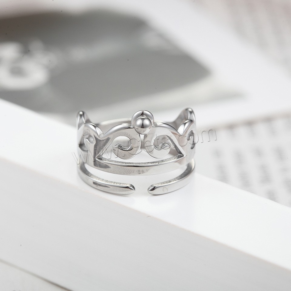 チタン鋼の指環, チタン鋼, 王冠, メッキ, 異なるサイズの選択 & 女性用 & くり抜き, 無色, 売り手 パソコン