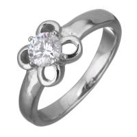 Cubic Zirconia anillo de dedo de acero inoxidable, diverso tamaño para la opción & para mujer & con circonia cúbica, color original, 8mm, Vendido por UD