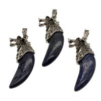Natural Lapis Lazuli Pendants, with Zinc Alloy, antique silver color plated, fashion jewelry Approx 7mm 