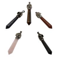 Gemstone Zinc Alloy Pendants, with Zinc Alloy, antique silver color plated, fashion jewelry Approx 6mm 