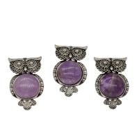 Amethyst Pendant February Birthstone , with Zinc Alloy, Owl, antique silver color plated, fashion jewelry, purple Approx 7mm 