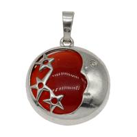 Red Agate Pendants, with Zinc Alloy, platinum color plated, fashion jewelry Approx 4mm 