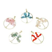 Gemstone Zinc Alloy Pendants, with Brass, plated Approx 4mm 