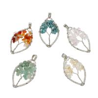 Gemstone Zinc Alloy Pendants, with Brass, plated Approx 4mm 