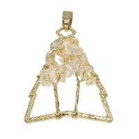 Citrine Pendant, with Brass, gold color plated, fashion jewelry Approx 4mm 