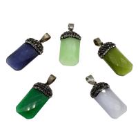 Cats Eye Pendants, with Zinc Alloy, platinum color plated, faceted & with rhinestone Approx 5mm 
