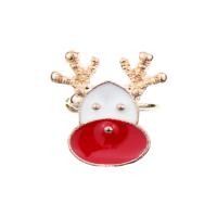 Enamel Zinc Alloy Stud Earring, gold color plated, Christmas Design & for woman 
