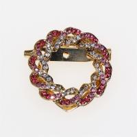 Scarf Buckle, Zinc Alloy, Round, plated, for woman & with rhinestone 33mm 