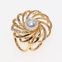 Zinc Alloy Scarf Buckle, with ABS Plastic Pearl, plated, for woman & with rhinestone & hollow 20mm,22mm 