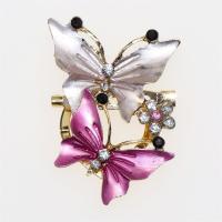 Scarf Buckle, Zinc Alloy, Butterfly, gold color plated, for woman & enamel & with rhinestone 