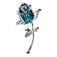 Bijoux broche en Zinc alliage , alliage de zinc, avec cristal, fleur, Placage, pour femme & avec strass, plus de couleurs à choisir Vendu par PC