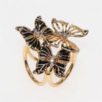 Zinc Alloy Scarf Buckle, Butterfly, gold color plated, for woman & enamel & with rhinestone 22mm,20mm 