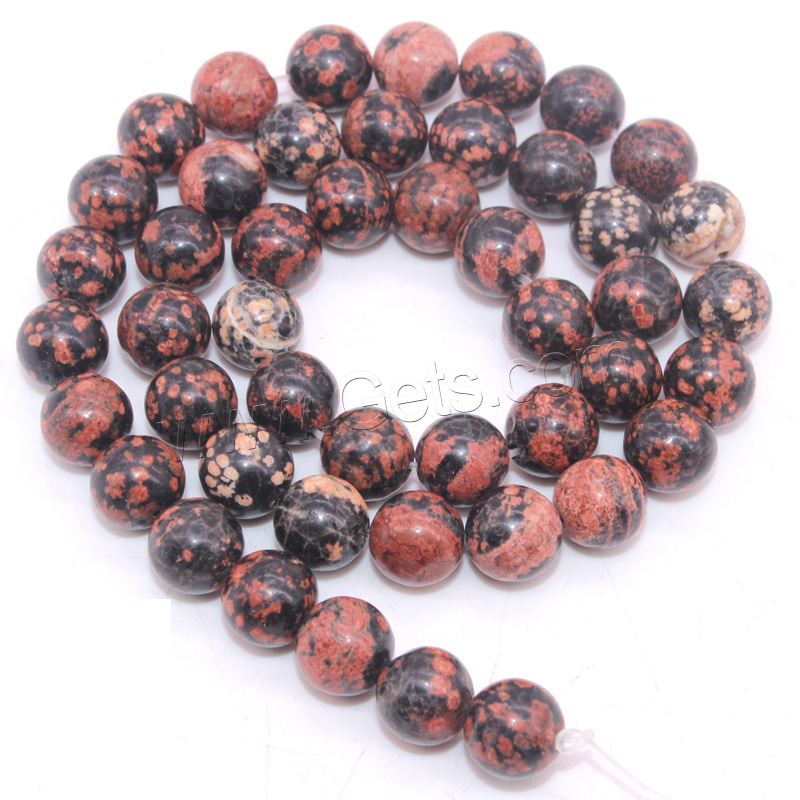 Snowflake Obsidian Bead, Round, polished, DIY & different size for choice & different styles for choice, mixed colors, Length:Approx 15 Inch, Sold By Strand