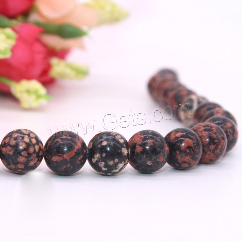 Snowflake Obsidian Bead, Round, polished, DIY & different size for choice & different styles for choice, mixed colors, Length:Approx 15 Inch, Sold By Strand