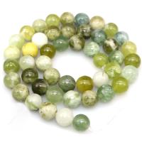 Spotted Serpentine Beads, Round, polished, DIY  green Approx 15 Inch 
