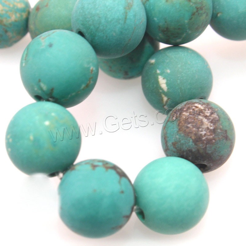 Natural Sinkiang Turquoise Beads, Round, polished, DIY & different size for choice & frosted, green, Length:Approx 15 Inch, Sold By Strand