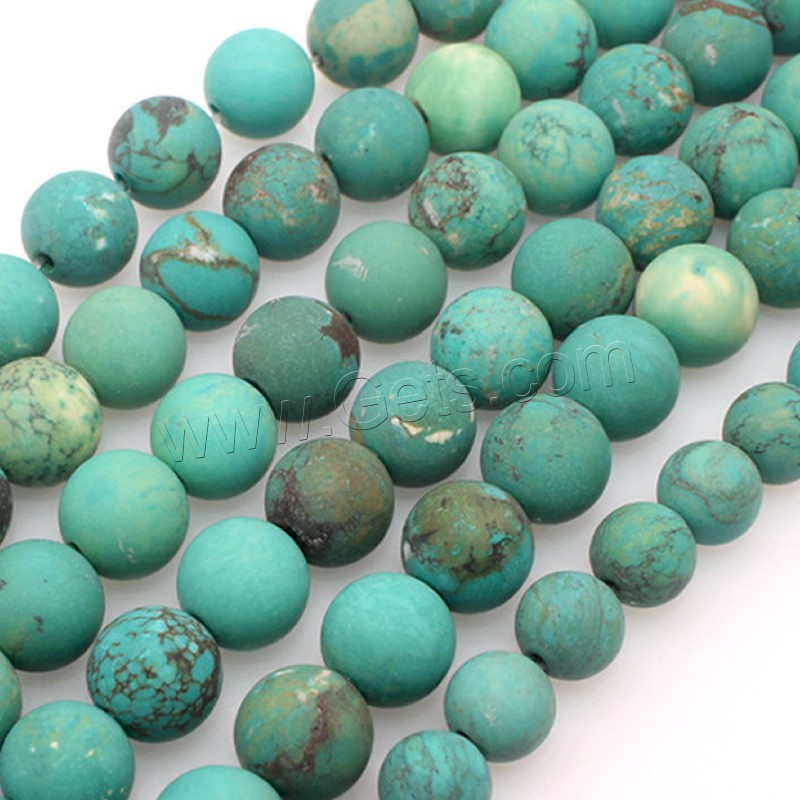 Natürliche Sinkiang Türkis Perlen, rund, poliert, DIY & verschiedene Größen vorhanden & satiniert, grün, Länge:ca. 15 ZollInch, verkauft von Strang