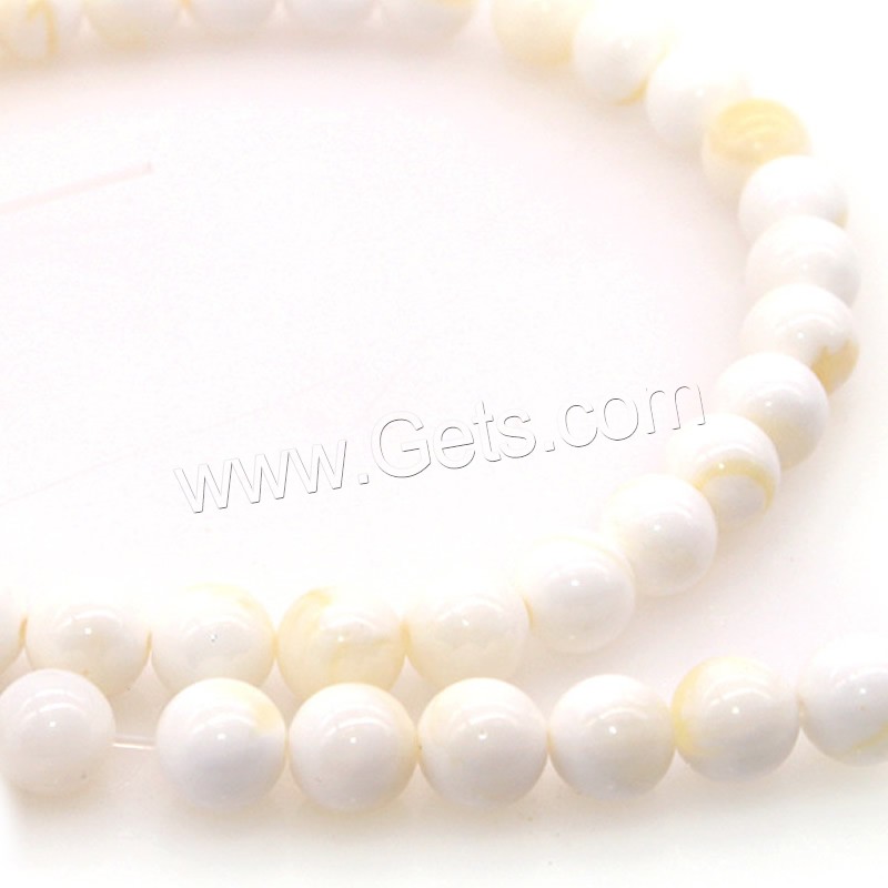 Seashell Beads, Natural Seashell, Round, polished, DIY & different size for choice, white, Length:Approx 15 Inch, Sold By Strand