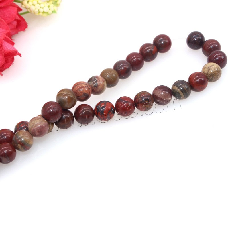 Regenbogen Jaspis Perle, rund, poliert, DIY & verschiedene Größen vorhanden & verschiedene Stile für Wahl, rot, Länge:ca. 15 ZollInch, verkauft von Strang