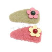 Hair Snap Clips, Plush, with Plastic & Zinc Alloy, cute & fashion jewelry & for woman 45mm 