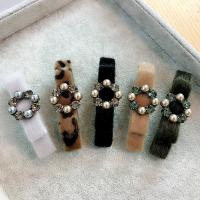 Hair Barrettes, Cloth, with Plastic Pearl, fashion jewelry & for woman & with rhinestone 