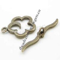 Brass Toggle Clasp, Flower, plated, single-strand Approx 2.5mm 