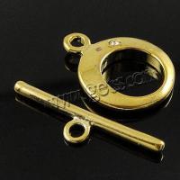 Brass Toggle Clasp, plated, fashion jewelry & with rhinestone & single-strand Approx 2mm 