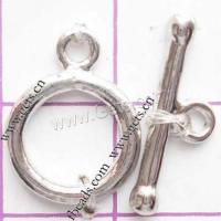 Brass Toggle Clasp, plated, single-strand 12mm 