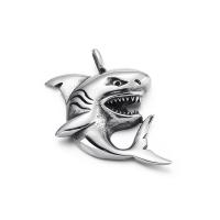 Stainless Steel Animal Pendants, 316L Stainless Steel, Shark, fashion jewelry & DIY, silver color 