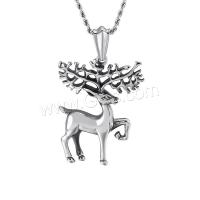 Stainless Steel Animal Pendants, 316L Stainless Steel, Deer, fashion jewelry & DIY & for man, original color 