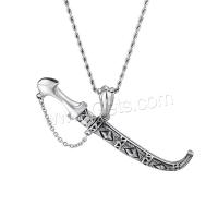 Stainless Steel Pendants, 316L Stainless Steel, Dagger, fashion jewelry & DIY, silver color 