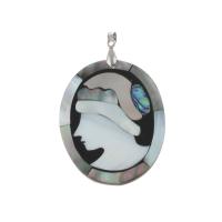 Zinc Alloy Shell Pendants, with Zinc Alloy, Girl, platinum color plated, dyed Approx 2.5mm 