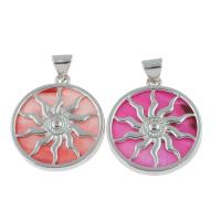 Zinc Alloy Shell Pendants, with Shell, Sun, platinum color plated, dyed 32*4mm Approx 2.5mm 