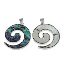 Zinc Alloy Shell Pendants, with Shell, Helix, platinum color plated Approx 2.5mm 