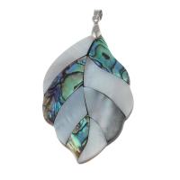 Zinc Alloy Shell Pendants, with Zinc Alloy, Leaf, platinum color plated Approx 1.5mm 