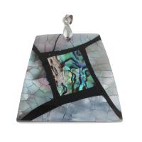 Zinc Alloy Shell Pendants, with Zinc Alloy, Trapezium, platinum color plated, dyed Approx 1.5mm 