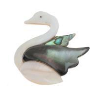 Zinc Alloy Shell Pendants, with Zinc Alloy, Swan, platinum color plated, can be used as brooch or pendant Approx 6mm 