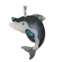 Zinc Alloy Shell Pendants, with Zinc Alloy, Dolphin, platinum color plated Approx 1.5mm 