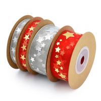 Poliéster decoración de la cinta, estampado en caliente, Sostenible & Diseño de Navidad, más colores para la opción, Vendido por Yarda