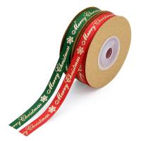 Polyester ribbon decoration, hot stamping, durable & Christmas Design 10mm 