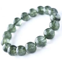 Green Hair Stone Beads, Round, polished, fashion jewelry & DIY Approx 15 Inch 