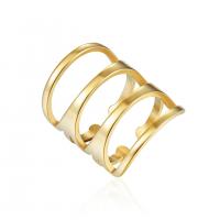 Titanium Steel Cuff Finger Ring, plated & for woman & hollow 